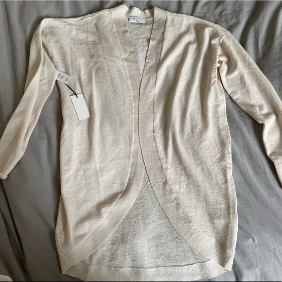 New Aritzia Babaton Beige White Lucida Summer Mesh Cardigan xxs 2xs 0 00 - Picture 4 of 7